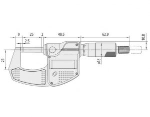 mitutoyo-dimensions Micrometer dimensions